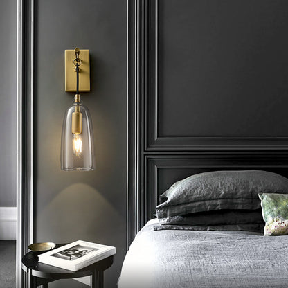 Warm LED Copper Glass Wall Light