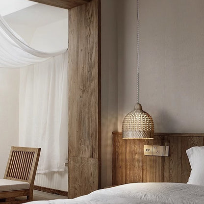 Modern Woven Rattan Pendant Light