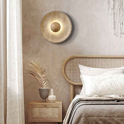 Marble LED Bedside Wall Light / Warm Light / Type A Walnut Colors