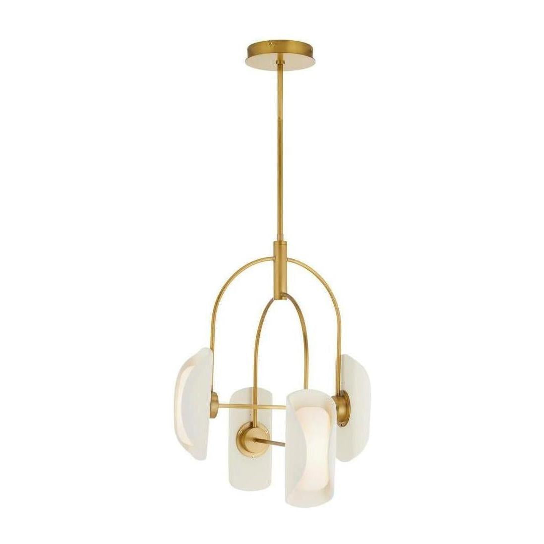 4-Light Opal Glass Resin Chandelier