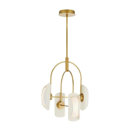 4-Light Opal Glass Resin Chandelier