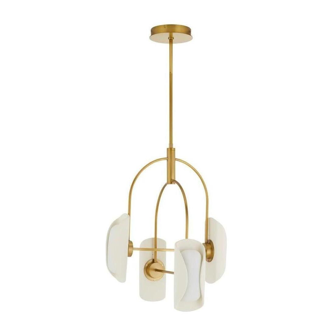 4-Light Opal Glass Resin Chandelier