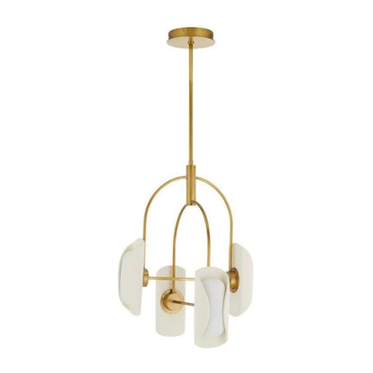 4-Light Opal Glass Resin Chandelier