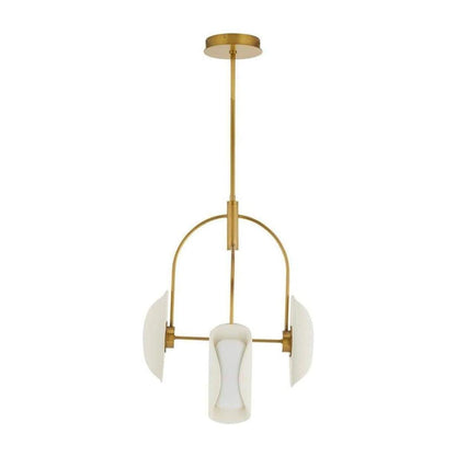 4-Light Opal Glass Resin Chandelier
