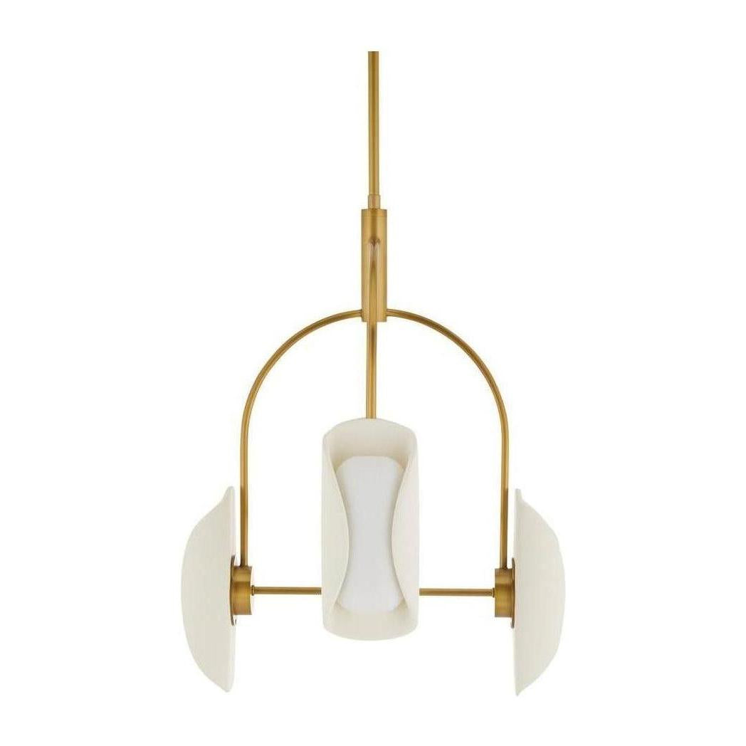 4-Light Opal Glass Resin Chandelier
