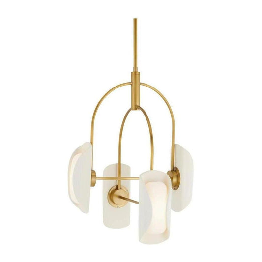 4-Light Opal Glass Resin Chandelier / Default Title